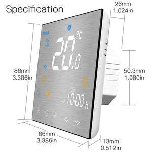 Zigbee Smart Thermostat for Water/Gas Boiler & Electric Floor Heating - Programmable Temperature Controller with Brushed Metal Panel, Works with Alexa, Google Home & SmartThings, Energy Saving