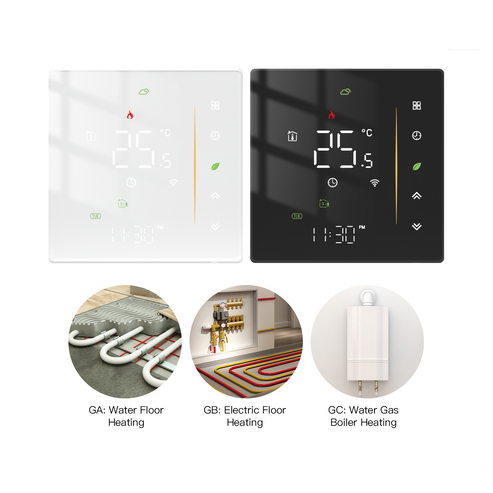 Zigbee Smart Thermostat for Gas & Water Heater – Programmable Digital Room Thermostat, WiFi Compatible, Energy Saving, Works with Alexa & Google Home, Easy Installation, LCD Touchscreen
