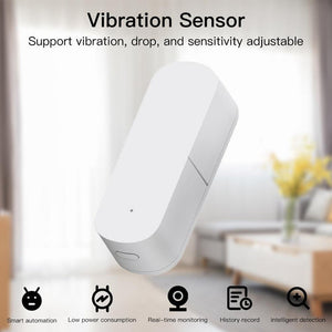 Zigbee Smart Vibration Sensor Detector, Wireless Alarm for Home Security System, Works with Alexa, Google Home, SmartThings, Tuya, DIY Window/Door Sensor for Burglar Protection, Smart Hub Required