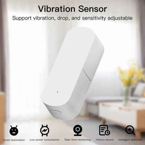 Zigbee Smart Vibration Sensor Detector, Wireless Alarm for Home Security System, Works with Alexa, Google Home, SmartThings, Tuya, DIY Window/Door Sensor for Burglar Protection, Smart Hub Required