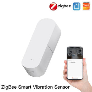 Zigbee Smart Vibration Sensor Detector, Wireless Alarm for Home Security System, Works with Alexa, Google Home, SmartThings, Tuya, DIY Window/Door Sensor for Burglar Protection, Smart Hub Required