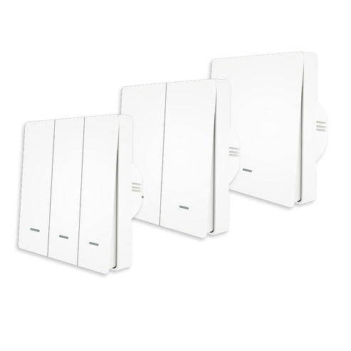 ZigBee Smart Light Switch 1/2/3 Gang - Push Button Multi-Control, Neutral Wire Optional, Works with Alexa & Google Home, Requires Hub (EU Version)