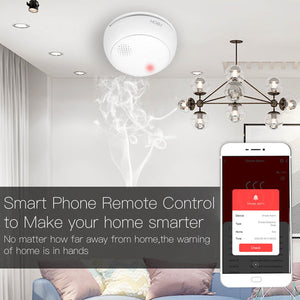 ZigBee Smart Smoke Detector - Wireless Fire Alarm with 85dB Sound & App Alerts, Works with Alexa, Google Home, SmartThings, Tuya, Battery-Powered, CE Certified, for Home & Kitchen Safety