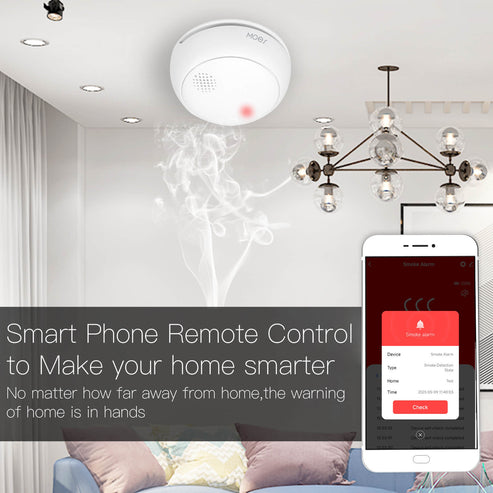 ZigBee Smart Smoke Detector - Wireless Fire Alarm with 85dB Sound & App Alerts, Works with Alexa, Google Home, SmartThings, Tuya, Battery-Powered, CE Certified, for Home & Kitchen Safety