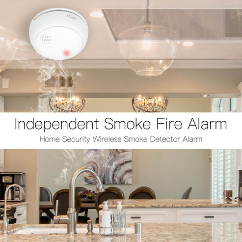 ZigBee Smart Smoke Detector - Wireless Fire Alarm with 85dB Sound & App Alerts, Works with Alexa, Google Home, SmartThings, Tuya, Battery-Powered, CE Certified, for Home & Kitchen Safety