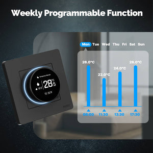 ZigBee Star Ring Smart Thermostat Temperature Controller - for Water Boiler & Electric Heating Systems | Works with Alexa, Google Home & SmartThings | Programmable Schedule, Energy Saving | DIY Installation (120V/240V)