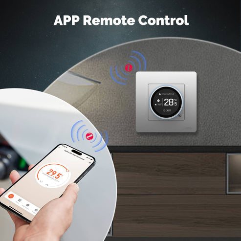 ZigBee Star Ring Smart Thermostat Temperature Controller - for Water Boiler & Electric Heating Systems | Works with Alexa, Google Home & SmartThings | Programmable Schedule, Energy Saving | DIY Installation (120V/240V)