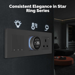 ZigBee Star Ring Smart Thermostat Temperature Controller - for Water Boiler & Electric Heating Systems | Works with Alexa, Google Home & SmartThings | Programmable Schedule, Energy Saving | DIY Installation (120V/240V)