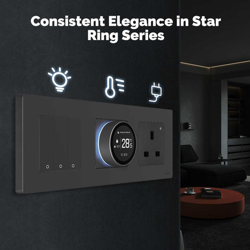 ZigBee Star Ring Smart Thermostat Temperature Controller - for Water Boiler & Electric Heating Systems | Works with Alexa, Google Home & SmartThings | Programmable Schedule, Energy Saving | DIY Installation (120V/240V)