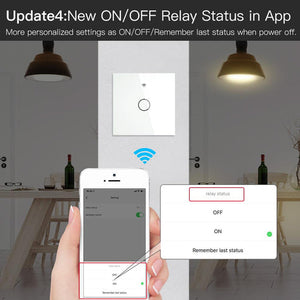 ZigBee 2 Way Smart Light Switch - Touch & Multi-Control Panel, Neutral Wire Optional, No Capacitor Needed, Works with Alexa/Google Home, EU Version (Requires ZigBee Hub)