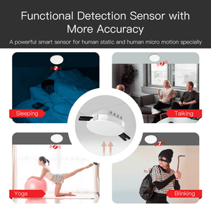 Zigbee/WiFi Smart Human Presence Detector - mmWave Radar & PIR Dual Detection, Ceiling Mount, Works with Alexa/Google Home, for Home/Office Automation, Accurate Motion Sensing